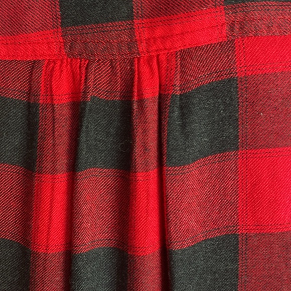 Never Worn Lucky Brand Red and Charcoal Buffalo Check Buttondown Tunic in Size L - Picture 7 of 8